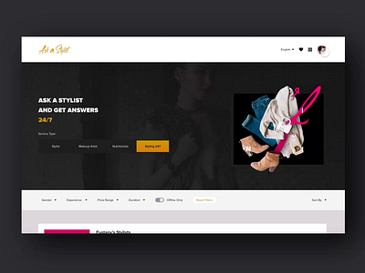 User Profile - Ask A Stylist animation ask a stylist bookings dark ui design dropdown ecommerce free ui kit fustany george samuel illustration interaction landing page logo makeup profile sgeorge699 sidebar upload image user profile details