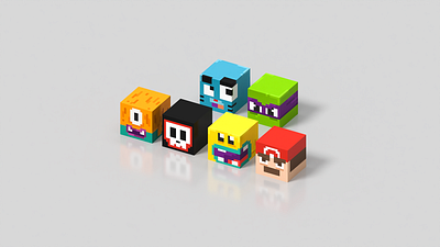 Voxel Blocks art magicavoxel nft pixel voxel blocks voxelart