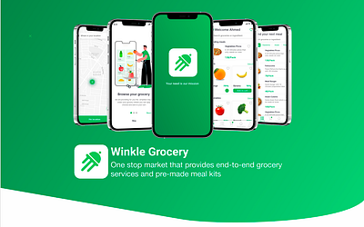 Winkle Grocery! adobe xd app design figma illustration interactive logo ui ux