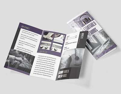 Record Shop Brochure branding brochure design illustration layout music product record shop store