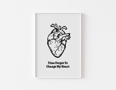 Time Forgot To Change My Heart anatomy design heart illustration illustrator print sketch