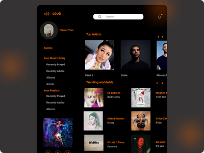 LOUD 🔊- Dark mode design ui ux web