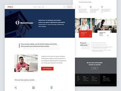 Onyx WatchTower, Security Software design figma frontend ui website