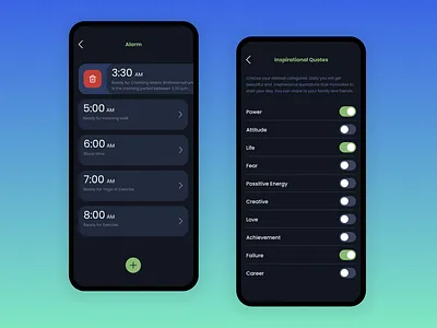Alarm App - Morning alarm clock alarm app alarm app concept alarm app ui alarm application alarm clock alarm clock minimal app alarm motivation figma design mobile app mobile app design motivate alarm smart alarm clock app uiux user experience user interface