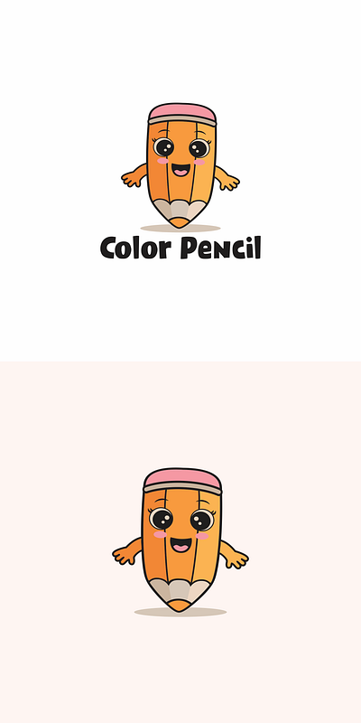 cute little mascot pencil logo inspirations branding cute design face graphic design illustration logo mascot pencil vector