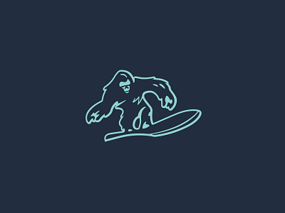 Surfing Yeti branding canada erie freshwater great lakes huron illustration logo michigan ontario superior surfing united states yeti