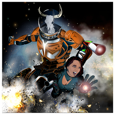 Astrobull (Bull City ComicCon) comiccon craft beer illustration photoshop space is dark