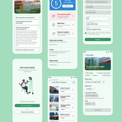 Book a Covid-19 Vaccine App health app ui vaccine app