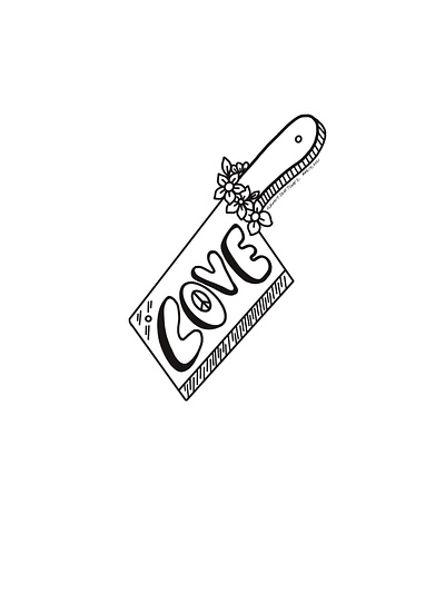 Groovy Cleaver of Love black and white canada design digital art drawing flower illustration instagram ipad knife line love peace peace sign procreate redbubble simple sticker tattoo vancouver