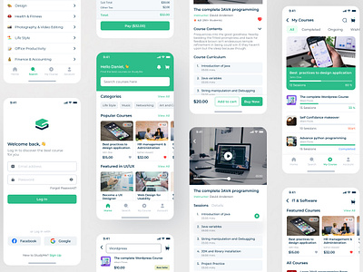 E-Learning App Screens 2020 design app branding design dribbble figma flat icon inspiration logo minimal ui uiux ux visual design web