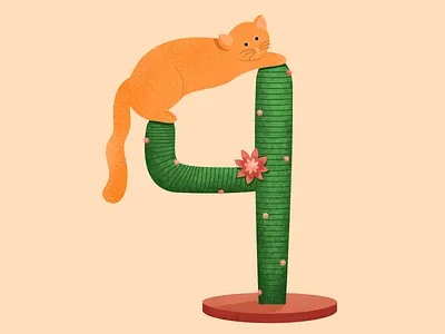 Cactus love - 36 days 2d 36daysoftype alphabet cactus cat character illustration kitty lettering number pet vector