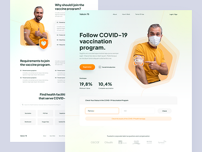 Vaksin 76 - Vaccine Website clean covid 19 design health healthcare homepage landingpage medic medical pandemic ui ux vaccine virus web website