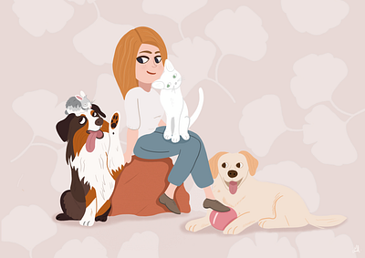 Family pet animal cute illustration illustrator art