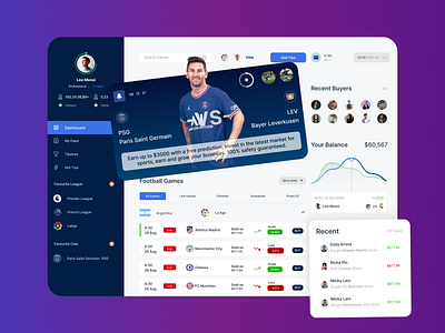 Sports Betting Dashboard - SaaS UI app dashboard dashboard ui digital product product design saas saas product sports ui ui design user interface ux ux design