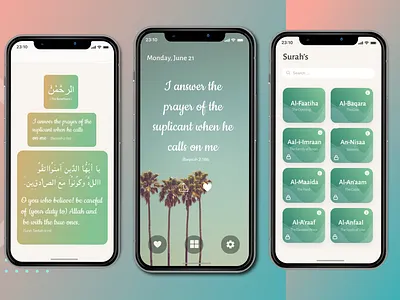 Quranic Quotes App app designing graphic design mobile app quotes app ui user interface