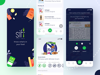 Diet Ingredients Scan - Fitness App branding camera scan design diet app dietplanner fitness gym healthcare hi fidelity design minimal design mobile app mobile ui personal care photo scan scan code scan ingredients scan qr