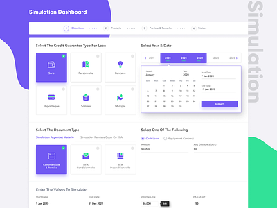 Dashboard design for Simulation process application ui design figmadesign flat minimal ui uiux