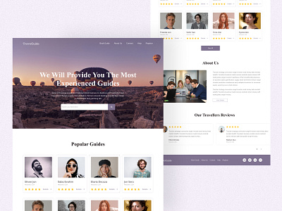 Travel Guide Landing page clean flight app hotel illustration jannat uiux landing page landingpage system travel travel guide travel website travell agency trending typography ui uiux ux web website website design