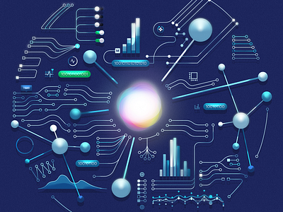 Smart Assistent AI a.i. animation artificial intelligence big data health care illustration machine learning motion graphics style frame ui