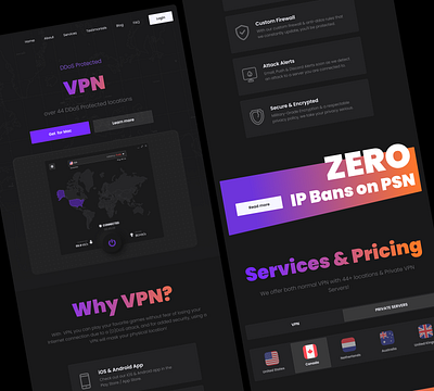 VPN - Dark WEB dark dark design design landing location page server site ui ux vpn web