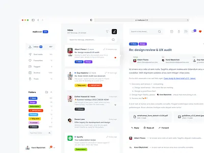 Mailboxer e-mail client app app design clean client communication design desktop e mail gmail mail mailbox message minimal mobile modern reader typography ui ux web design
