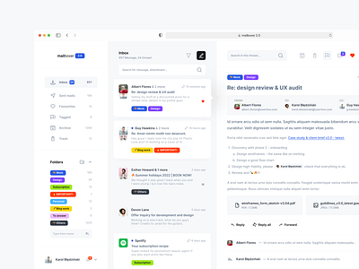 Mailboxer e-mail client app app design clean client communication design desktop e mail gmail mail mailbox message minimal mobile modern reader typography ui ux web design