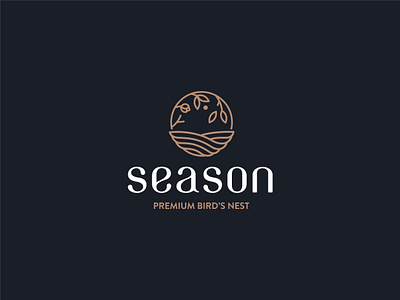Season Premium Bird's Nest logo art bird branding design illustration logo nest vector