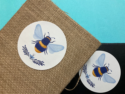 Honey Bee Sticker animal art badge bee character concept design graphic graphic design honey honeybee illustration illustrations insect print procreate sticker stickers