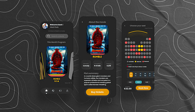 Cinema Showroom Application app branding cinema design design inspiration graphic design showroom ui ui design uiux ux