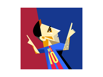 MESSI football illustration