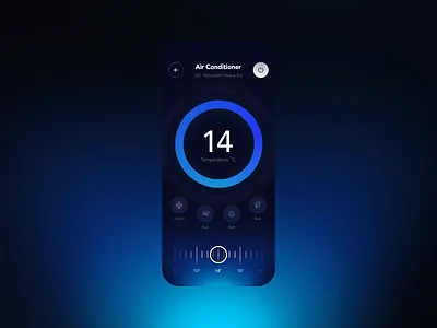 Smart home - Mobile app air animati animation app circle cold conditioner design eco fan hot iot mobile off on slider temperature timer ui ux
