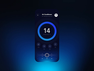 Smart home - Mobile app air animati animation app circle cold conditioner design eco fan hot iot mobile off on slider temperature timer ui ux