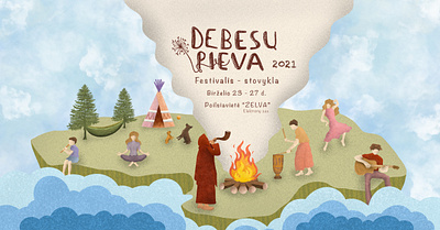 Debesų Pieva 2021 Festival-camp anime cartoon cartoon illustration character design cover design event festival illust illustration