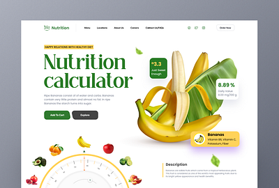 Nutrition Calculator Landing Page app burger chef app delivery app designer pakistan eating food and drink food app food delivery service food order graphic designer pakistan landing page pizza app product design product designer pakistan restaurant app travel ui ux web design