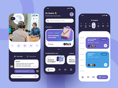 Virtual events app app design events figma mobile ui ux virtual