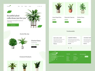 Landing page for a plant store design landing page plants ui ux