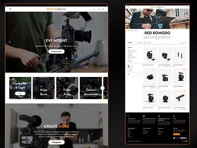 Brighttangerine website @concept @dribbble @minimal @ui @ux camera clean design e commerce products website