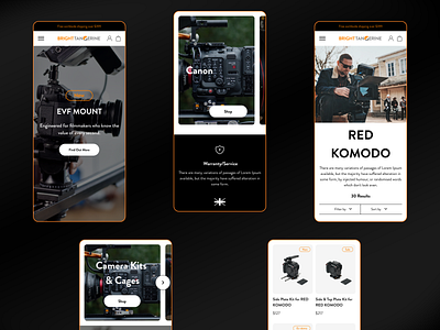 Brighttangerine website @concept @dribbble @minimal @ui @ux camera clean e commerce products website