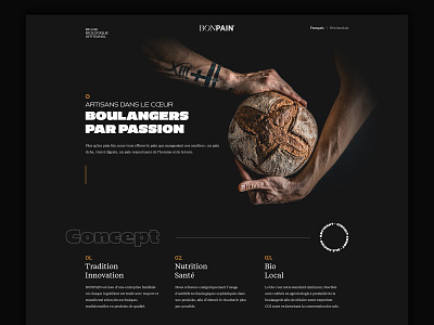 BONPAIN Landing page bread dark digital design graphic design landing page organic product ui uiux webdesign