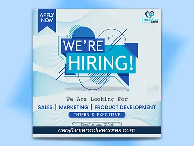 We're Hiring Post hire hiring minimalistic social media post were hiring