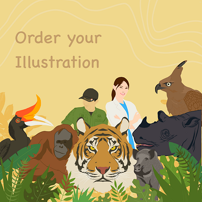 Hero Conservation animal caracter animation babi hutan bird design digital painting flat illustration graphic design illustration rangkong gading rhino tiger