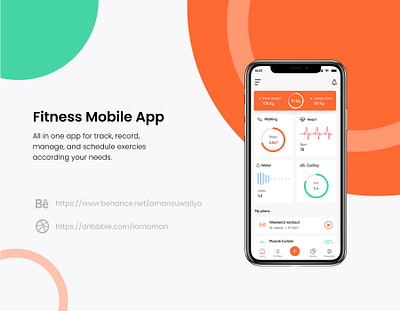 Fitness Mobile App animation app interaction mobile app ui uidesign