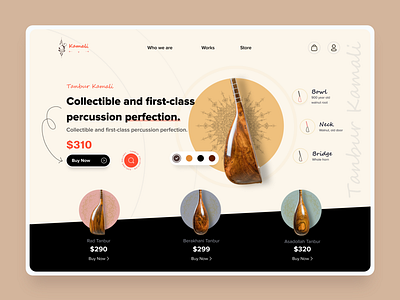 Musical instrument Landing Page e commerce ecommerce instrument landingpage music shop shopping store webdesign website