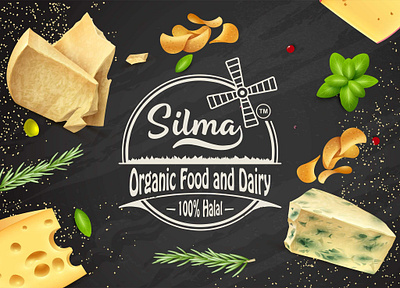 Silma organic food & dairy logo design branding business dairy firm food generic graphic design halal illustration logo minimalist mockup organic silma vector