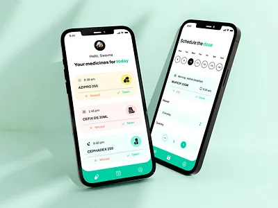 Medicine Reminder App application design cards clean design drug health care interface design medicine app medicine reminder app medicine tracker minimal mobile app pill reminder priniciple tab bar ui uidesign uiux ux wellness