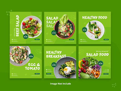 Healthy Food Instagram Feed design feed graphic design instagram instagramfeed photoshop template