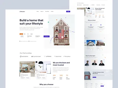 Real Estate - Landing Page Design 2021 trend dailyui design design 2021 estate home house interface la landing page landing page design minimalist product design properties real estate rent ui uiux web design website