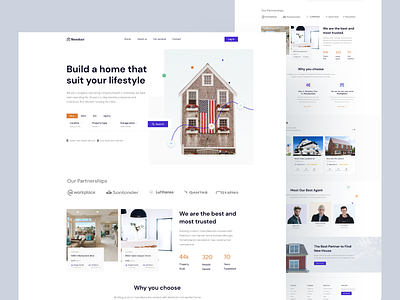 Real Estate - Landing Page Design 2021 trend dailyui design design 2021 estate home house interface la landing page landing page design minimalist product design properties real estate rent ui uiux web design website