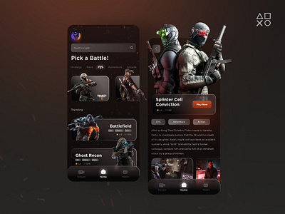 Mobile Game UI app battlefield creative design extreme game ghostrecon glassmorphism minimal mobile app splintercell tomclancy ui uidesign uitrends uiux uiuxdesign uiuxnigeria ux