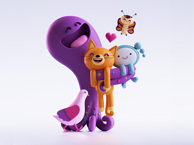 Toys character design 3d 3d illustration c4d character design design illustration toys ui